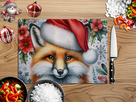 Christmas Fox | Glass Chopping Board