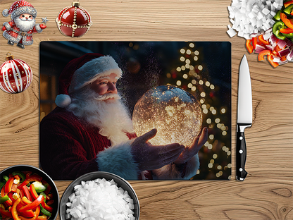 SANTA's Snowglobes | Glass Chopping Board | Asst Designs