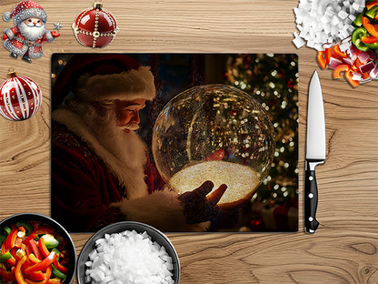 SANTA's Snowglobes | Glass Chopping Board | Asst Designs