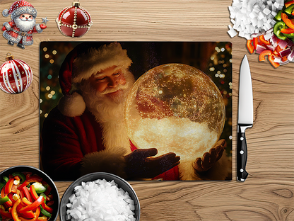 SANTA's Snowglobes | Glass Chopping Board | Asst Designs