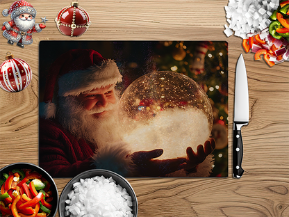 SANTA's Snowglobes | Glass Chopping Board | Asst Designs