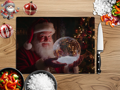 SANTA's Snowglobes | Glass Chopping Board | Asst Designs