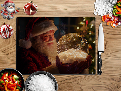 SANTA's Snowglobes | Glass Chopping Board | Asst Designs