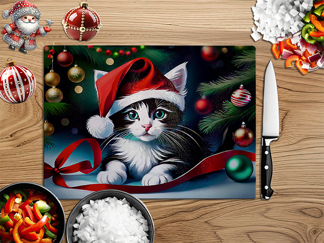 Christmas Cats | Glass Chopping Board | Asst Designs