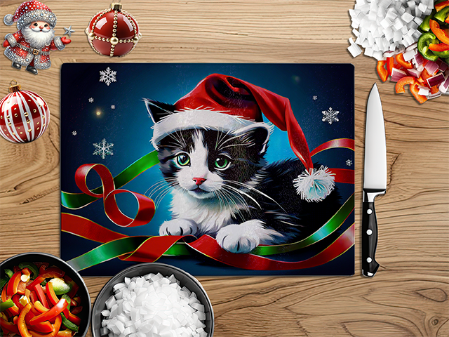 Christmas Cats | Glass Chopping Board | Asst Designs