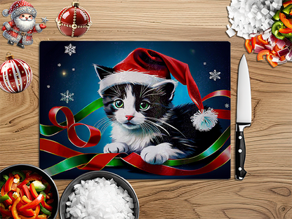 Christmas Cats | Glass Chopping Board | Asst Designs