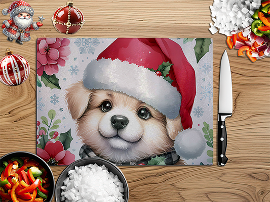 Christmas Dog | Glass Chopping Board