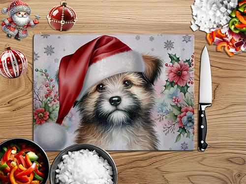 Christmas Dog 2 | Glass Chopping Board