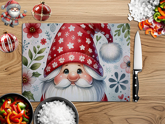 Christmas Gnome | Glass Chopping Board