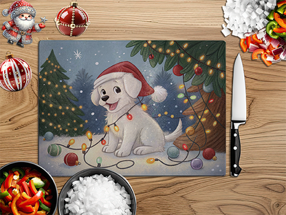 Christmas Puppies | Glass Chopping Board | Asst Designs