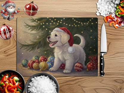 Christmas Puppies | Glass Chopping Board | Asst Designs