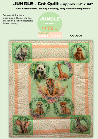 JUNGLE | ANIMALS COT QUILT