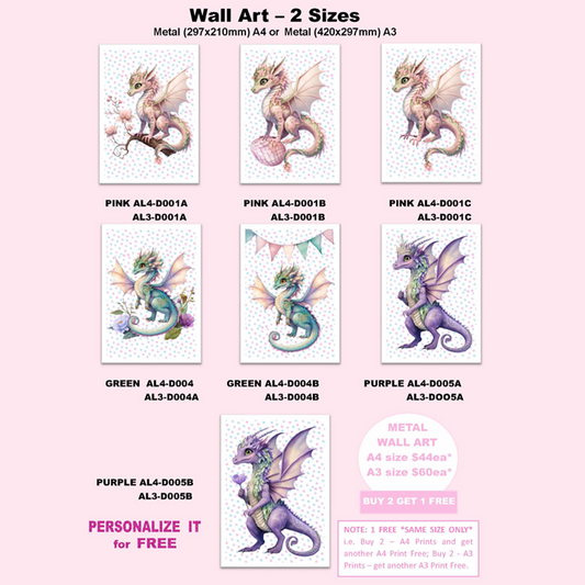 FAIRY DRAGON | Wall Art Metal - A3 SIZE