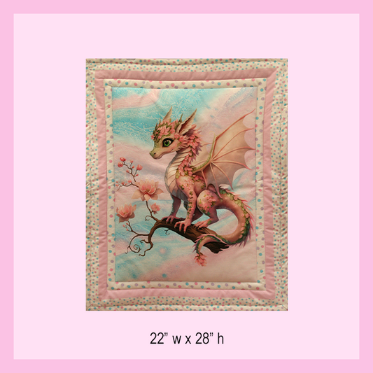 PINK BASSINET QUILT | FAIRY DRAGON