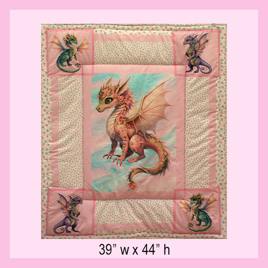 PINK COT QUILT | FAIRY DRAGON COLLECTION