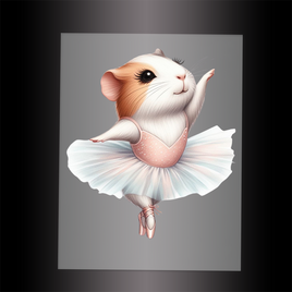 (DTF-10001) BALLERINA HAMSTER - Garment Transfer