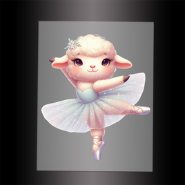 (DTF-10004) BALLERINA LAMB - Garment Transfer