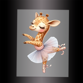 (DTF-10005) BALLERINA GIRAFFE - Garment Transfer