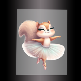 (DTF-10008) BALLERINA SQUIRREL - Garment Transfer