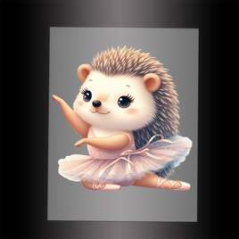 (DTF-10009) BALLERINA HEDGEHOG - Garment Transfer