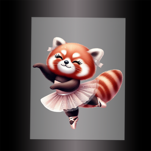 (DTF-10014) BALLERINA RED PANDA - Garment Transfer
