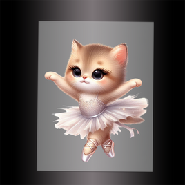 (DTF-10015) BALLERINA KITTEN - Garment Transfer