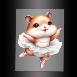 (DTF-10020) BALLERINA HAMSTER - Garment Transfer