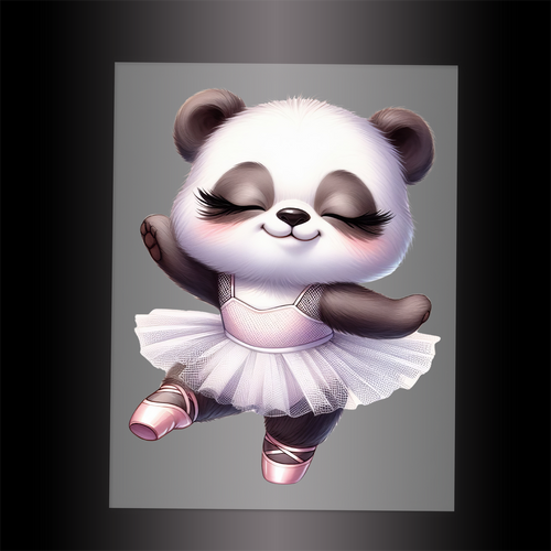 (DTF-10023) BALLERINA PANDA - Garment Transfer