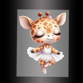 (DTF-10028) BALLERINA GIRAFFE - Garment Transfer