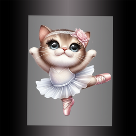 (DTF-10029) BALLERINA KITTEN - Garment Transfer