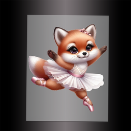 (DTF-10030) BALLERINA FOX - Garment Transfer