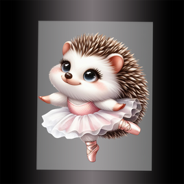 (DTF-10031) BALLERINA HEDGEHOG - Garment Transfer