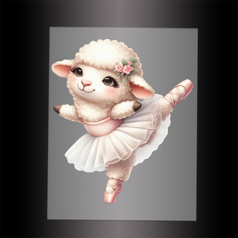 (DTF-10032) BALLERINA LAMB - Garment Transfer