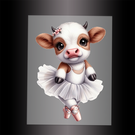 (DTF-10034) BALLERINA COW - Garment Transfer