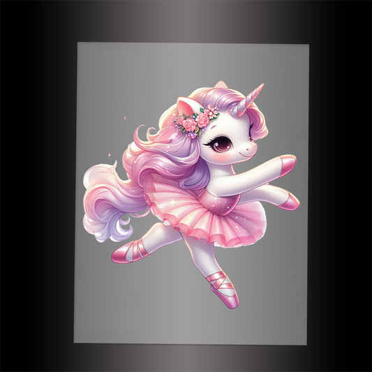 (DTF-10036) BALLERINA UNICORN - Garment Transfer
