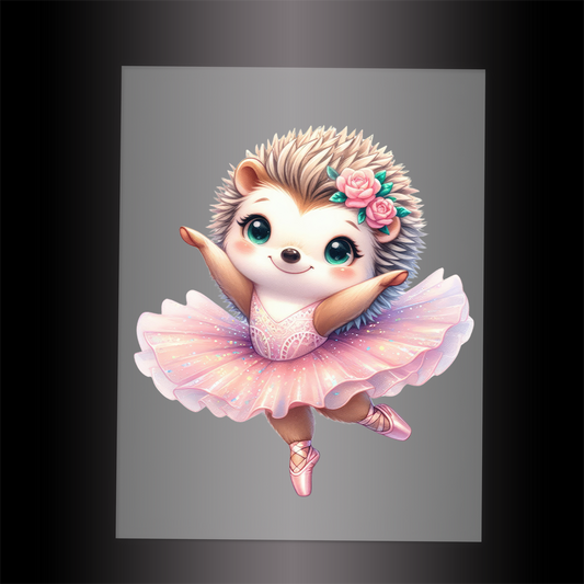 (DTF-10037) BALLERINA HEDGEHOG - Garment Transfer