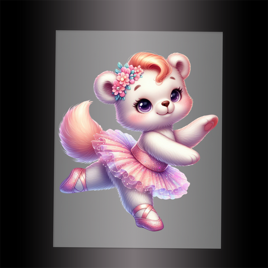 (DTF-10041) BALLERINA BEAR - Garment Transfer
