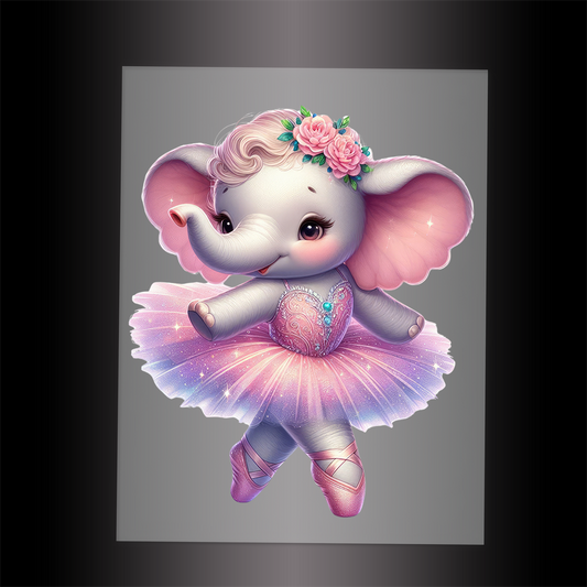 (DTF-10043) BALLERINA ELEPHANT - Garment Transfer