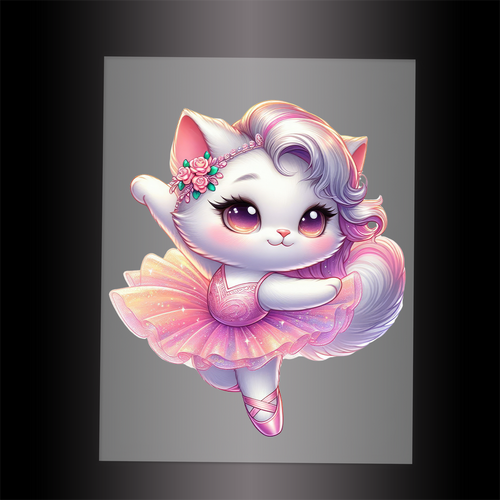 (DTF-10047) BALLERINA KITTEN - Garment Transfer