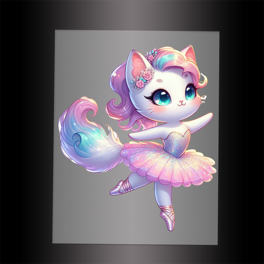 (DTF-10049) BALLERINA KITTEN - Garment Transfer