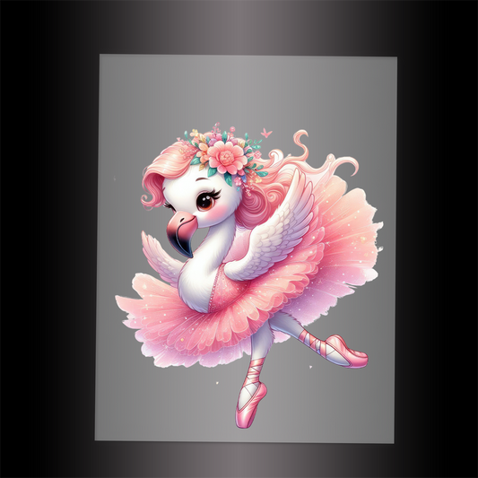 (DTF-10051) BALLERINA STORK - Garment Transfer