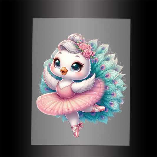 (DTF-10053) BALLERINA PEACOCK - Garment Transfer