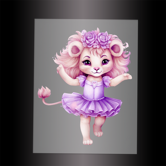 (DTF-10054) BALLERINA LION - Garment Transfer