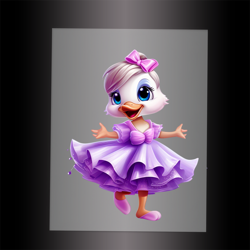 (DTF-10061) BALLERINA DUCK - Garment Transfer