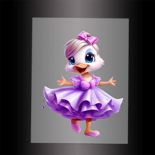 (DTF-10061) BALLERINA DUCK - Garment Transfer