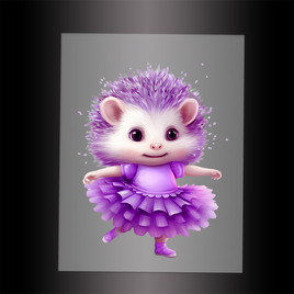 (DTF-10068) BALLERINA HEDGEHOG - Garment Transfer