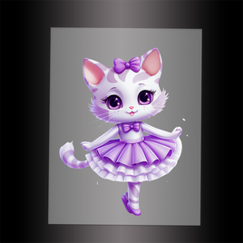 (DTF-10072) BALLERINA KITTEN - Garment Transfer