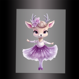 (DTF-10074) BALLERINA DEER - Garment Transfer