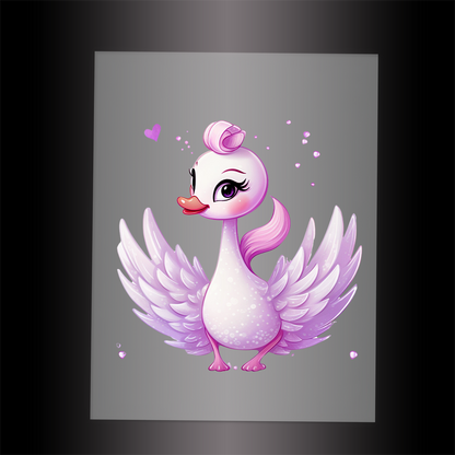 (DTF-10075) BALLERINA SWAN- Garment Transfer