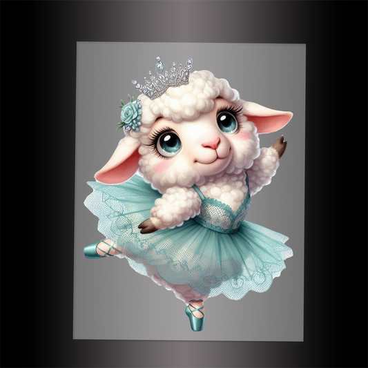 (DTF-10080) BALLERINA LAMB - Garment Transfer